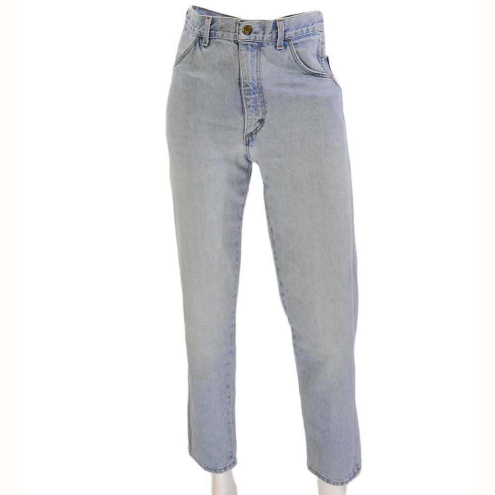 90s Vintage Rustler Light Wash Mom Jeans Womens 00 High Waist Straight Leg 2XS